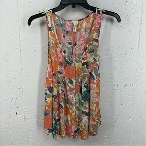 Hang Ten Size Large Floral Print Swing Tank Top Blouse